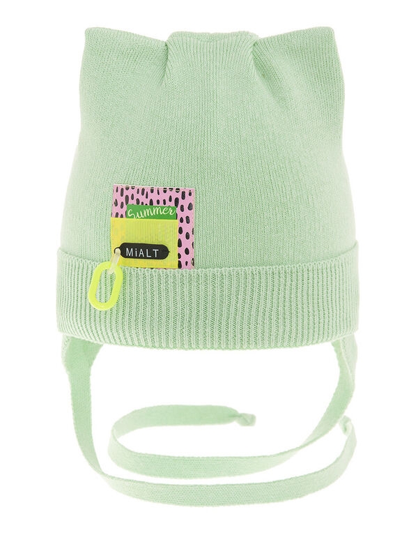 Шапка для девочки Анита NEW, Миалт ментоловый, весна-осень - Шапочки на завязках