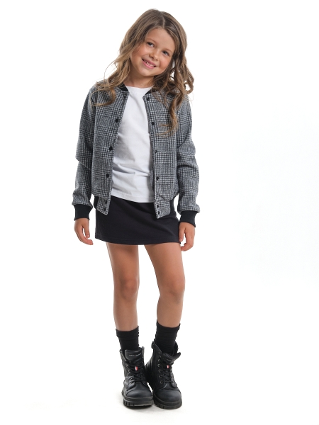 Куртка для девочек Mini Maxi, модель 7869, цвет клетка/черный/серый - Бомберы / куртки