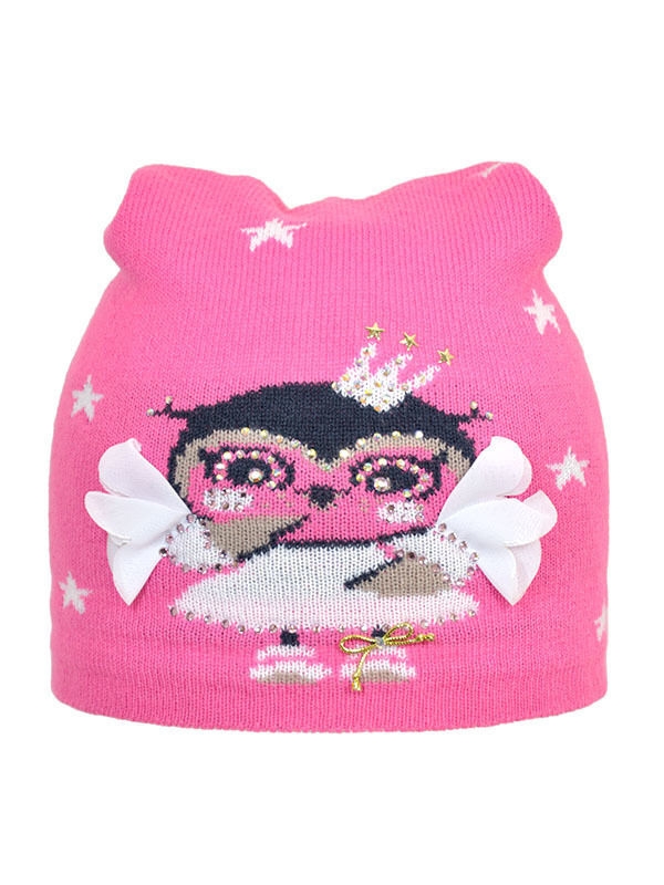 Шапка для девочки Жу-жу, Миалт розовый/белый, весна-осень - Для девочек весна-осень