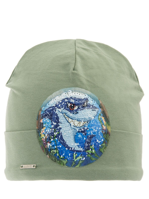 Шапка Океан, Миалт светлый/хаки, лето - Для девочек весна-осень