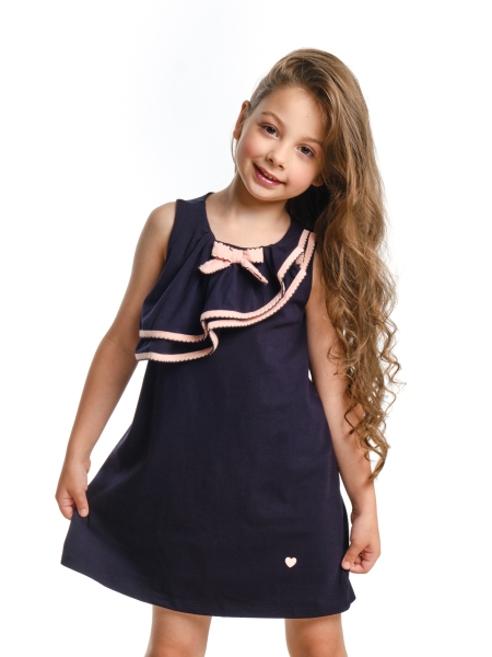 Платье для девочек Mini Maxi, модель 1639, цвет синий/розовый - Платья для девочек с коротким рукавом