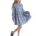 Платье для девочек Mini Maxi, модель 7862, цвет голубой/синий/клетка