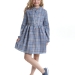 Платье для девочек Mini Maxi, модель 7862, цвет голубой/синий/клетка