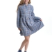 Платье для девочек Mini Maxi, модель 7862, цвет голубой/синий/клетка