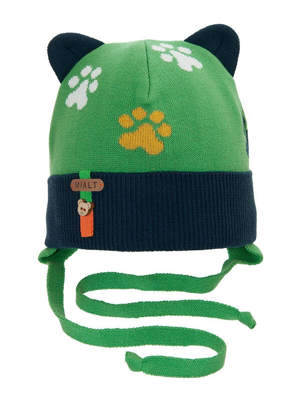 Шапка для мальчика Копатыч, Миалт темно-синий/зеленый, весна-осень - Шапки весна-осень