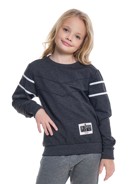 Свитшот для девочек Mini Maxi, модель 7322, цвет черный/меланж - Свитшоты / джемпера
