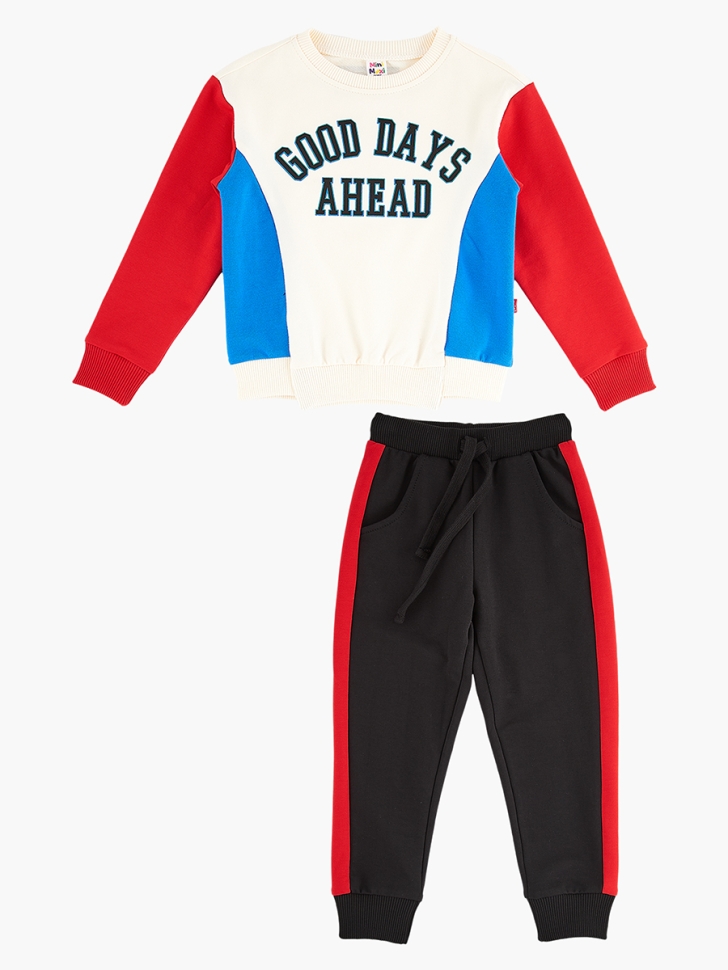 Спортивный костюм для мальчиков Mini Maxi, модель 6708, цвет белый/красный - Костюмы спортивные