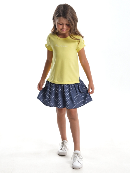 Платье для девочек Mini Maxi, модель 3017, цвет желтый/мультиколор - Платья для девочек с коротким рукавом