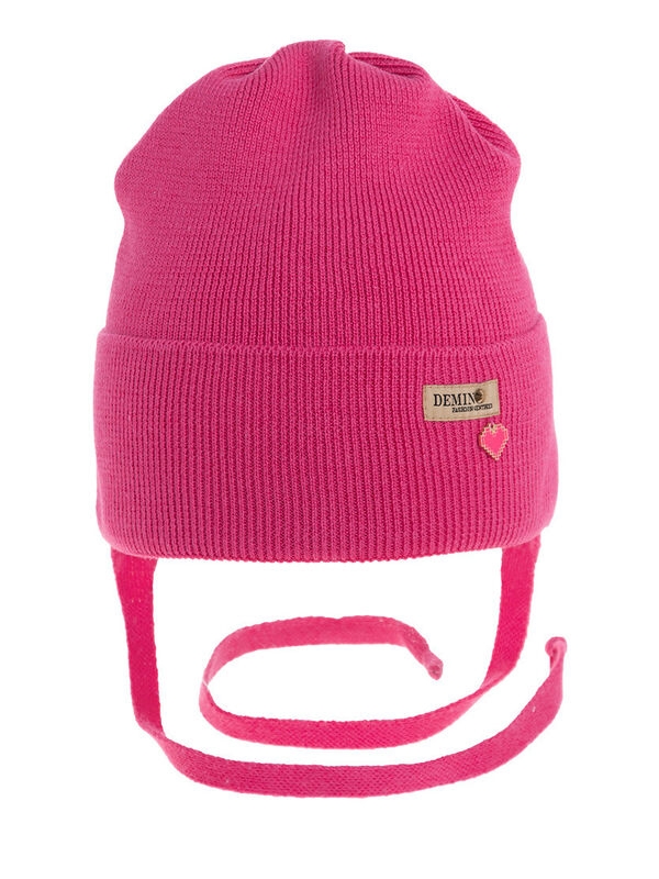 Шапка для девочки Нисса, Миалт малина/неон, весна-осень - Шапочки на завязках