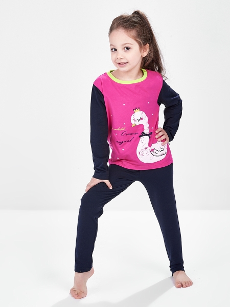 Пижама для девочек Mini Maxi, модель 1056, цвет малиновый - Пижамы для девочек