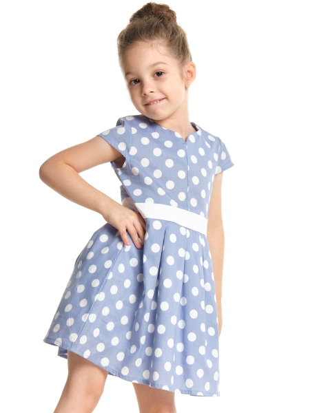 Платье для девочек Mini Maxi, модель 2651, цвет голубой - Платья для девочек с коротким рукавом