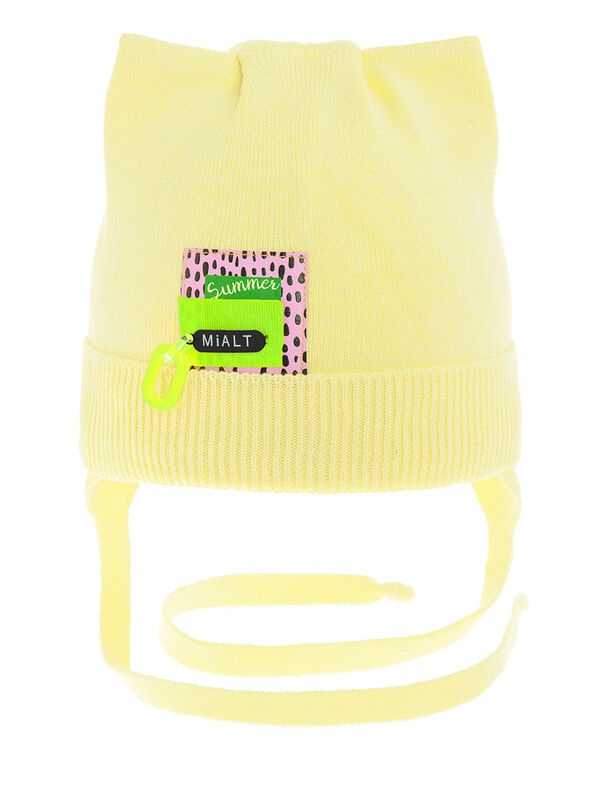 Шапка для девочки Анита NEW, Миалт светло-желтый/48-50, весна-осень - Шапочки на завязках