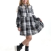 Платье для девочек Mini Maxi, модель 7862, цвет черный/белый/клетка