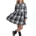 Платье для девочек Mini Maxi, модель 7862, цвет черный/белый/клетка