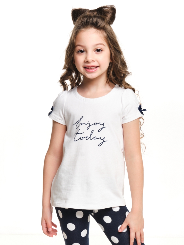 Футболка для девочек Mini Maxi, модель 1940, цвет белый - Футболки для девочек