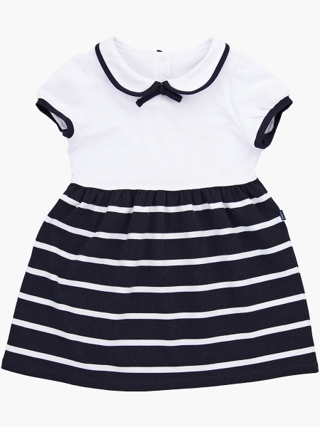 Платье для девочек Mini Maxi, модель 3186, цвет белый/синий - Платья для девочек с коротким рукавом