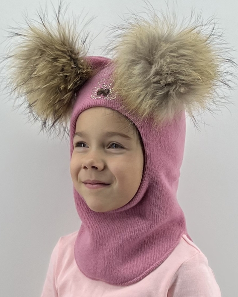Шапка-шлем Саманта т.розовый - Шапки-шлемы зима-осень
