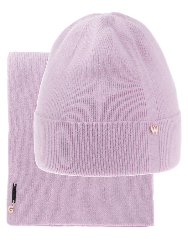 Комплект для девочки Водопад, Миалт светло-сиреневый, весна-осень - Комплект: шапочки и шарф