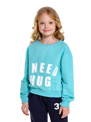 Свитшот для девочек Mini Maxi, модель 7477, цвет бирюзовый