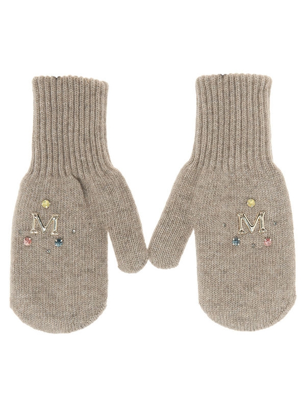 Варежки для девочки Маффин, Миалт натурально-бежевый - Варежки