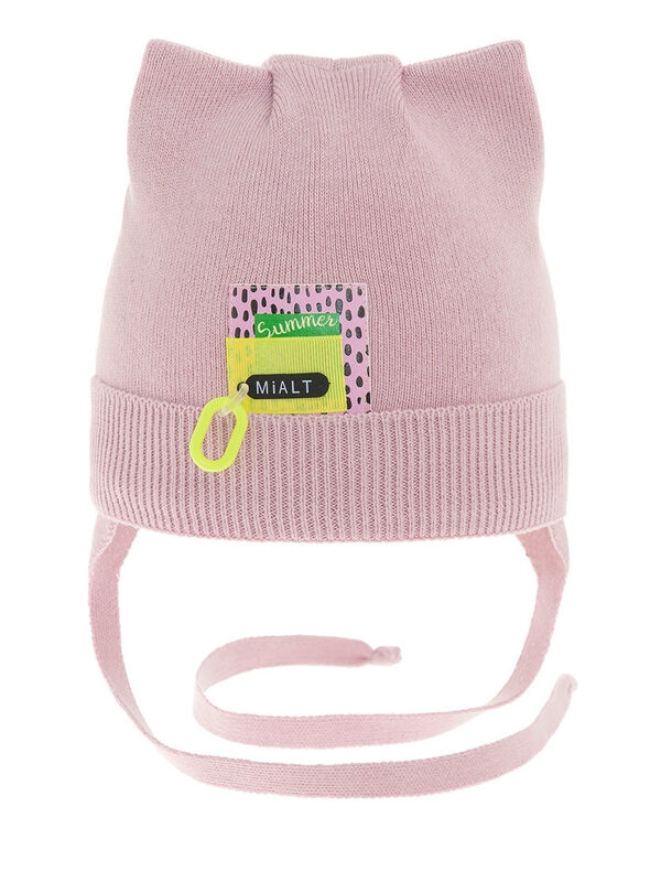 Шапка для девочки Анита NEW, Миалт сиренево-розовый, весна-осень - Шапочки на завязках