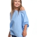 Блузка для девочек Mini Maxi, модель 7966, цвет голубой