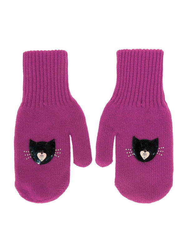 Варежки для девочки Татушка, Миалт фуксия, зима - Варежки