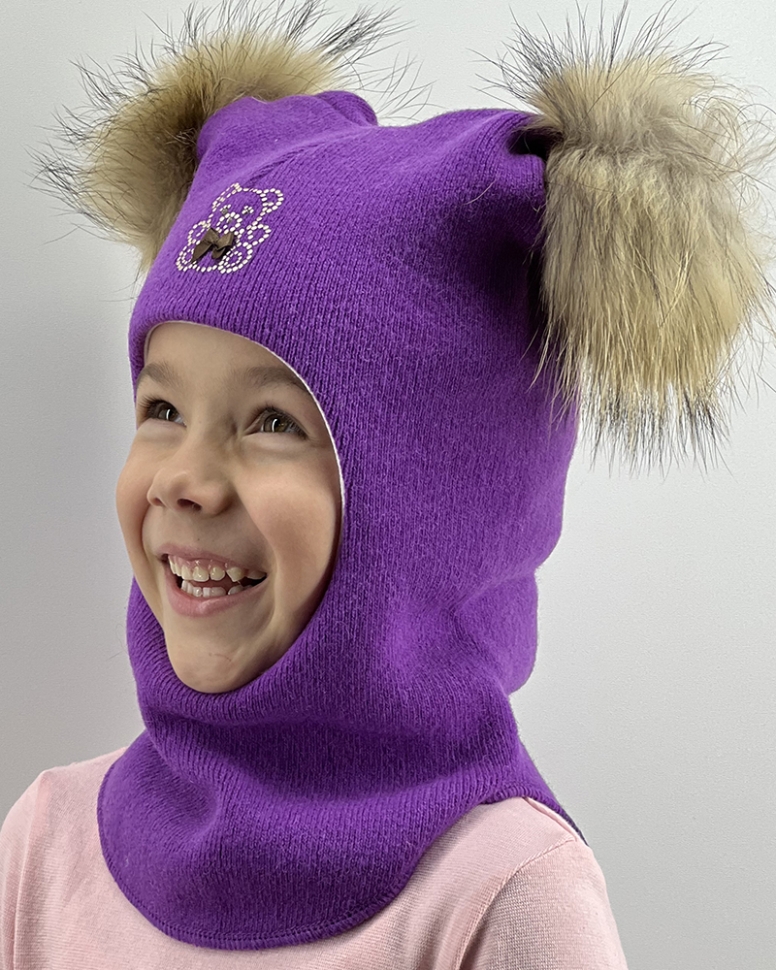 Шапка-шлем Саманта фиолетовый - Шапки-шлемы зима-осень