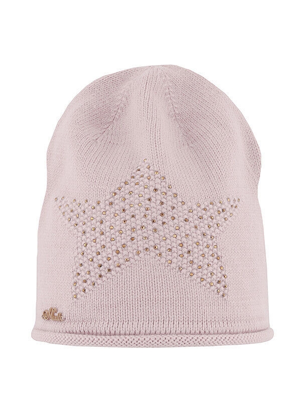 Шапка для девочки Звезда, Миалт бледно-розовый, весна-осень - Для девочек весна-осень