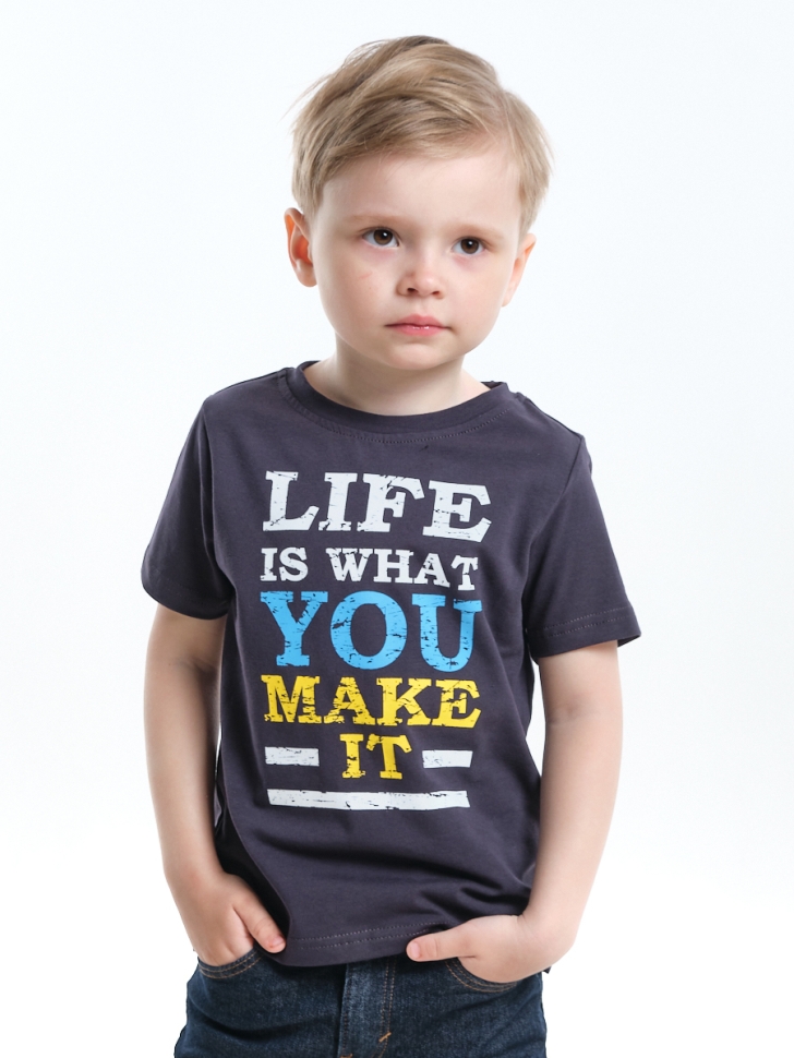 Футболка для мальчиков Mini Maxi, модель 4010, цвет антрацит - Футболки для мальчиков