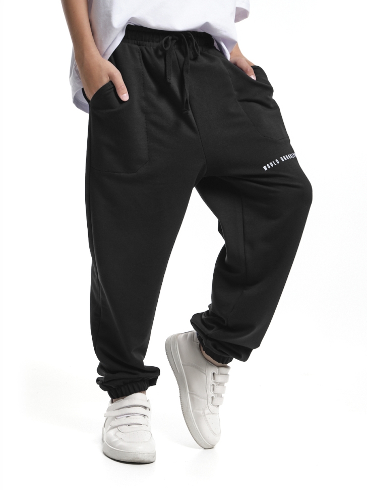 Брюки для мальчиков Mini Maxi, модель 74333, цвет черный - Брюки спортивные (джогеры)