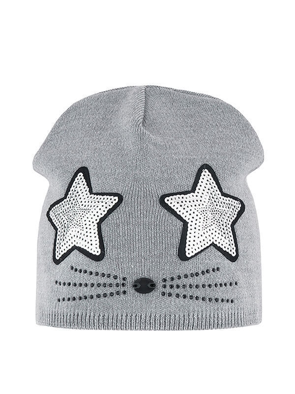 Шапка для девочки Искра, Миалт серый, весна-осень - Для девочек весна-осень