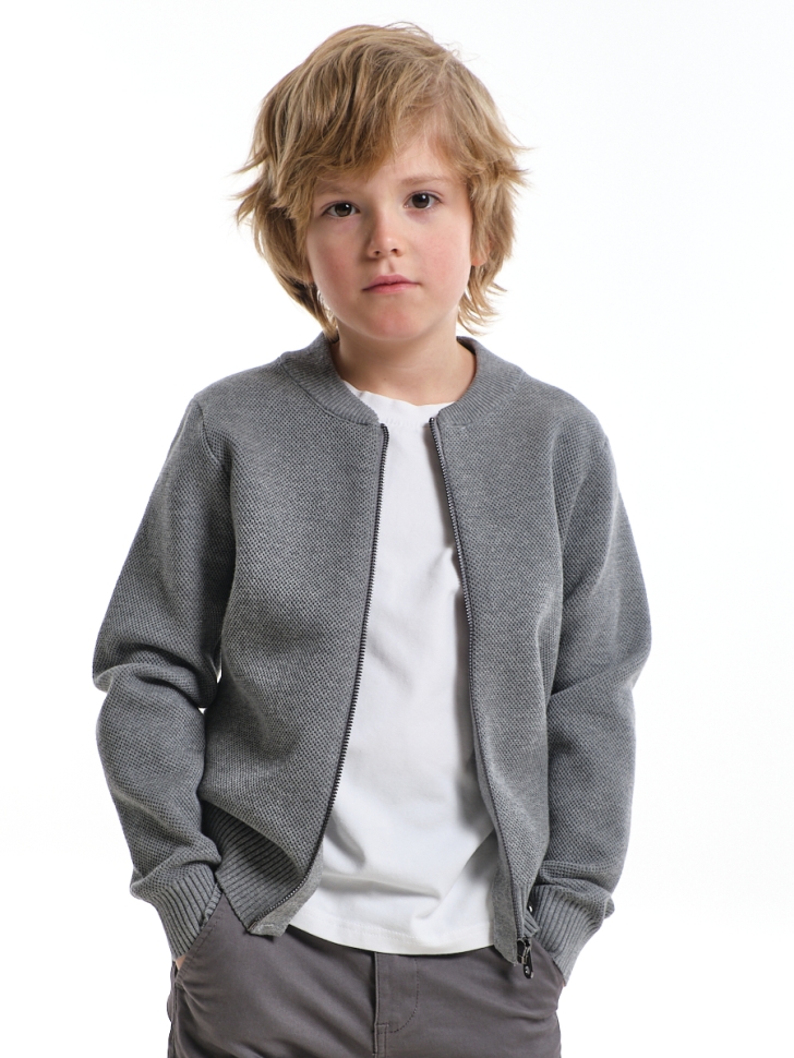 Кардиган для мальчиков Mini Maxi, модель 3323025, цвет серый - Кардиганы