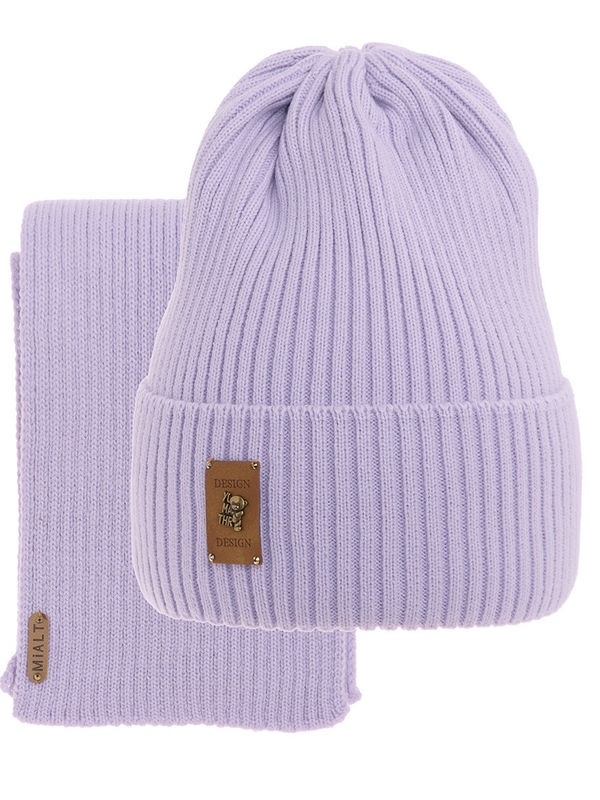 Комплект для девочки Бельгия комплект, Миалт бледно-сиреневый, весна-осень - Комплект: шапочки и шарф