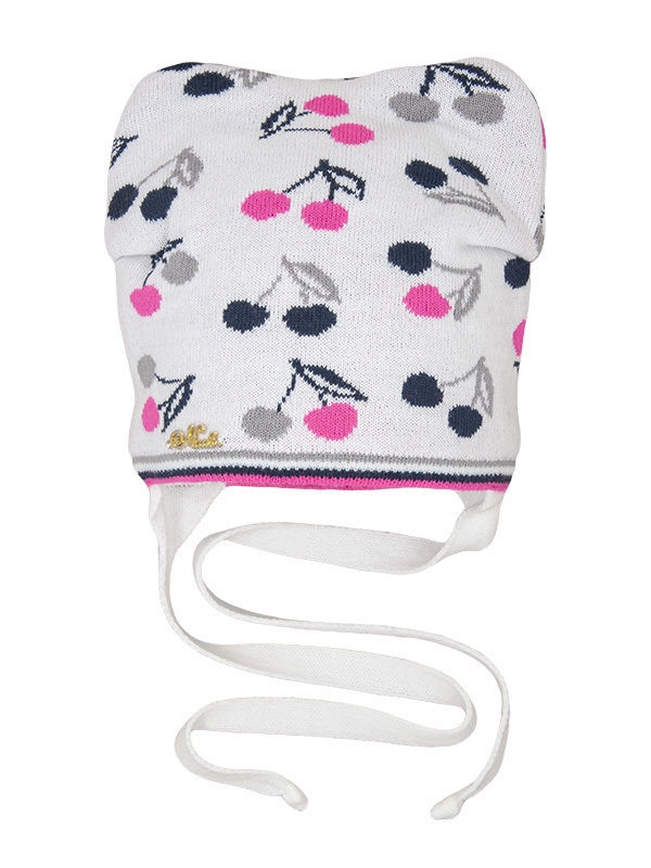 Шапка для девочки Вкусняшка, Миалт ультрабелый/малина/neon, весна-осень - Для девочек весна-осень