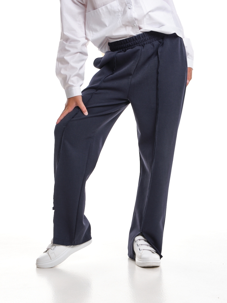 Брюки для девочек Mini Maxi, модель 337499, цвет темно-синий - Брюки свободные