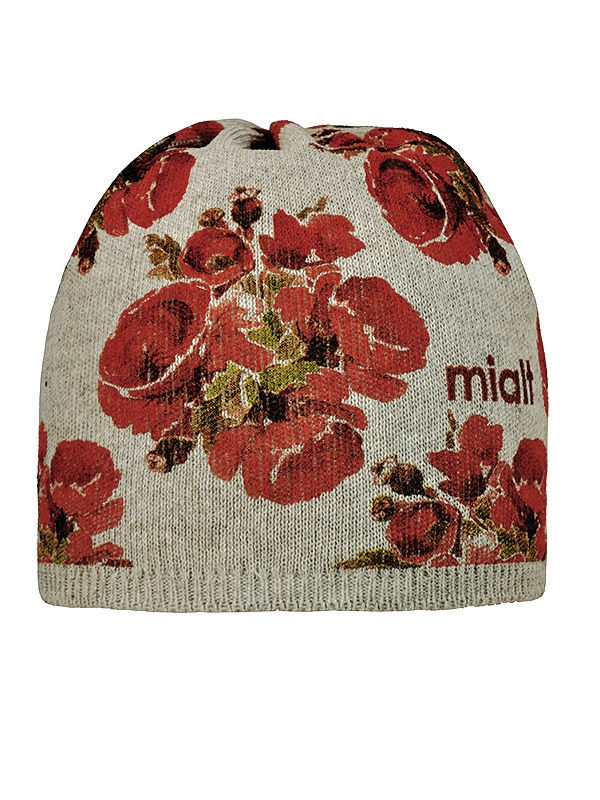 Шапка для девочки Красные маки, Миалт темно-серый/красный - Для девочек весна-осень