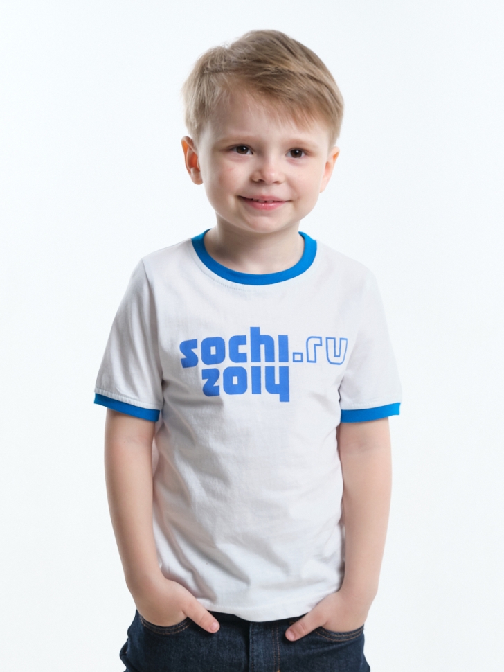 Футболка для мальчиков Mini Maxi, модель 0187, цвет белый/голубой - Футболки для мальчиков