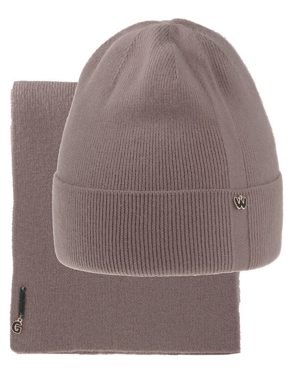 Комплект для девочки Водопад комплект, Миалт темно-бежевый, весна-осень - Комплект: шапочки и шарф