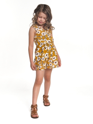 Комбинезон для девочек Mini Maxi, модель 6318, цвет горчичный/мультиколор