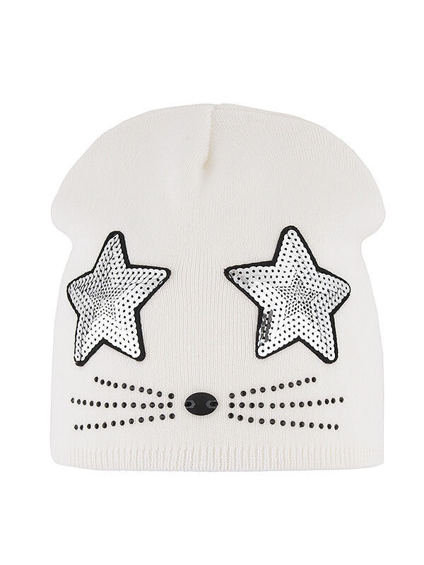 Шапка для девочки Искра, Миалт белый, весна-осень - Для девочек весна-осень