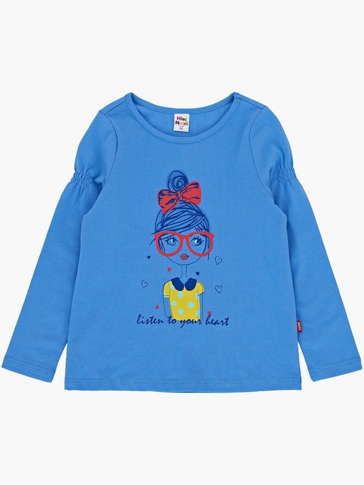 Лонгслив для девочек Mini Maxi, модель 2238, цвет синий - Лонгсливы