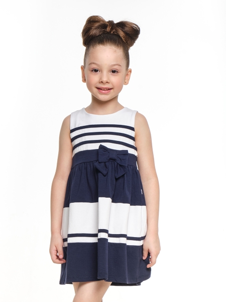Платье для девочек Mini Maxi, модель 1578, цвет белый/синий - Платья для девочек с коротким рукавом
