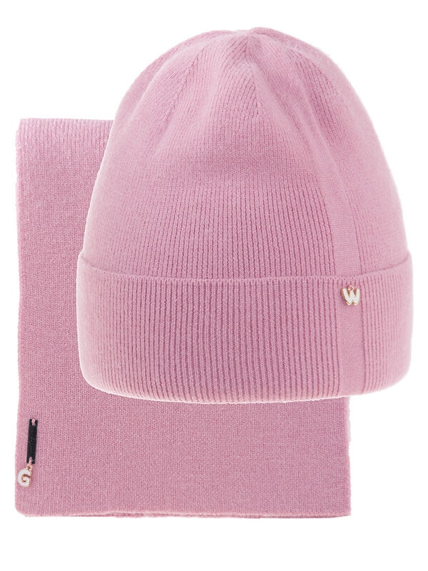 Комплект для девочки Водопад, Миалт темно-пудровый, весна-осень - Комплект: шапочки и шарф