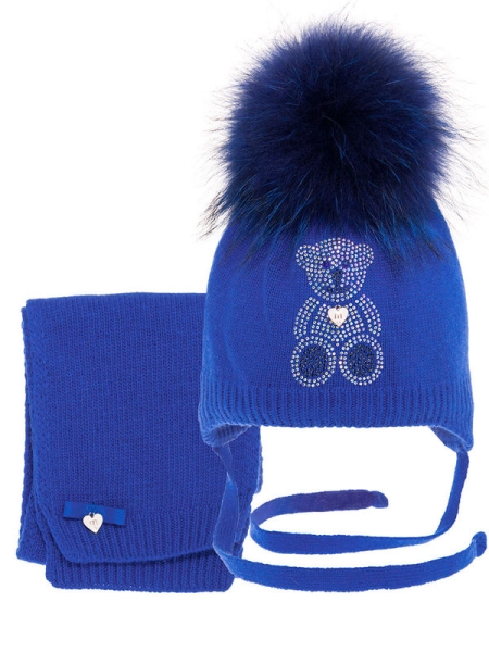 Комплект для девочки Бекки комплект, Миалт ярко-синий, зима - Комплекты: шапка и шарф