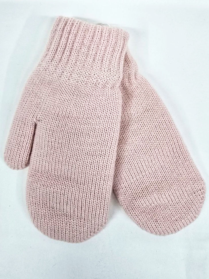 Варежки детские двойные 37101-светло-розовый - Варежки