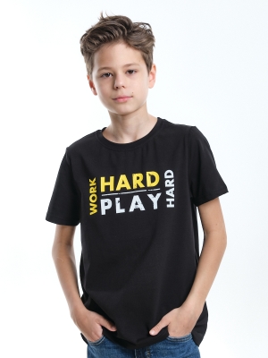 Футболка для мальчиков Mini Maxi, модель 7904, цвет черный