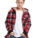 Толстовка для мальчиков Mini Maxi, модель 7856, цвет красный/серый/клетка