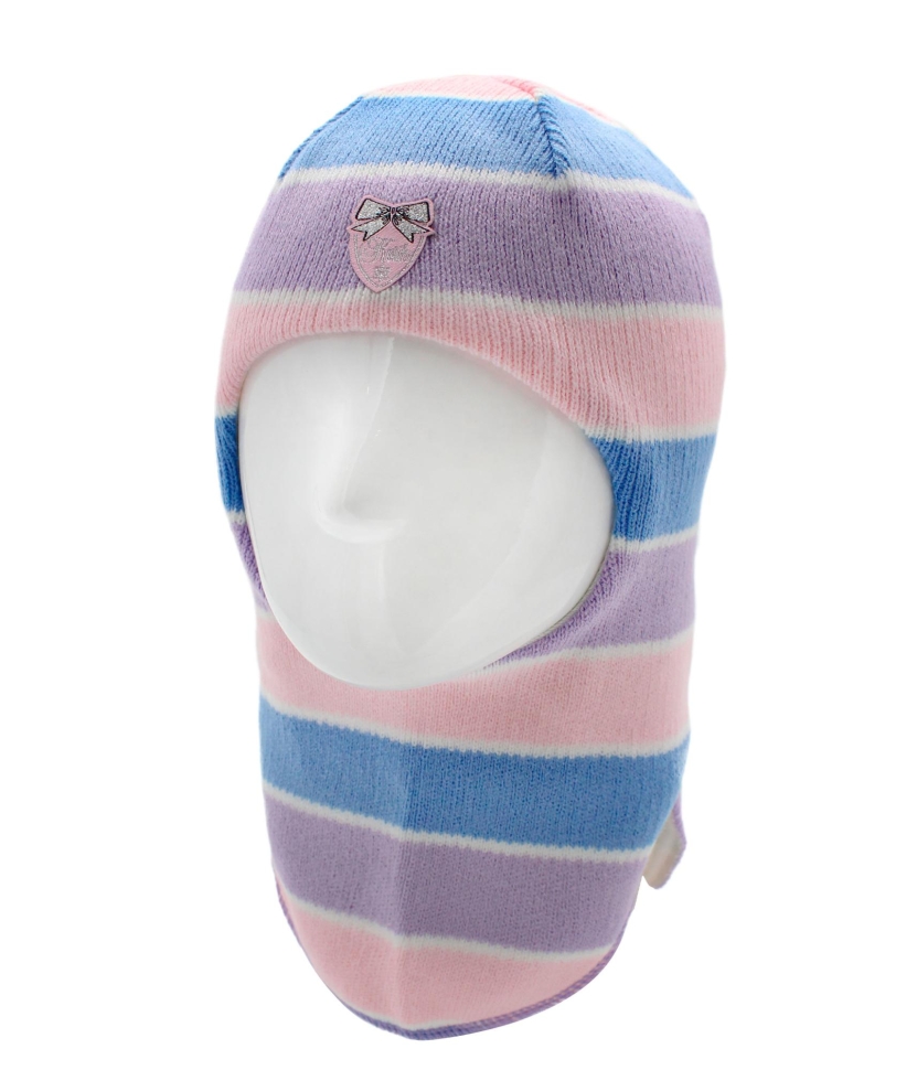 Шапка-шлем зима, скб сирень+голубой+розовый - Шапки-шлемы зима-осень