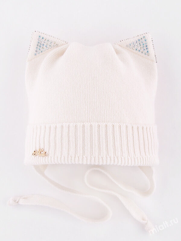 Шапка для девочки Кася-kids, Миалт белый, весна-осень - Для девочек весна-осень